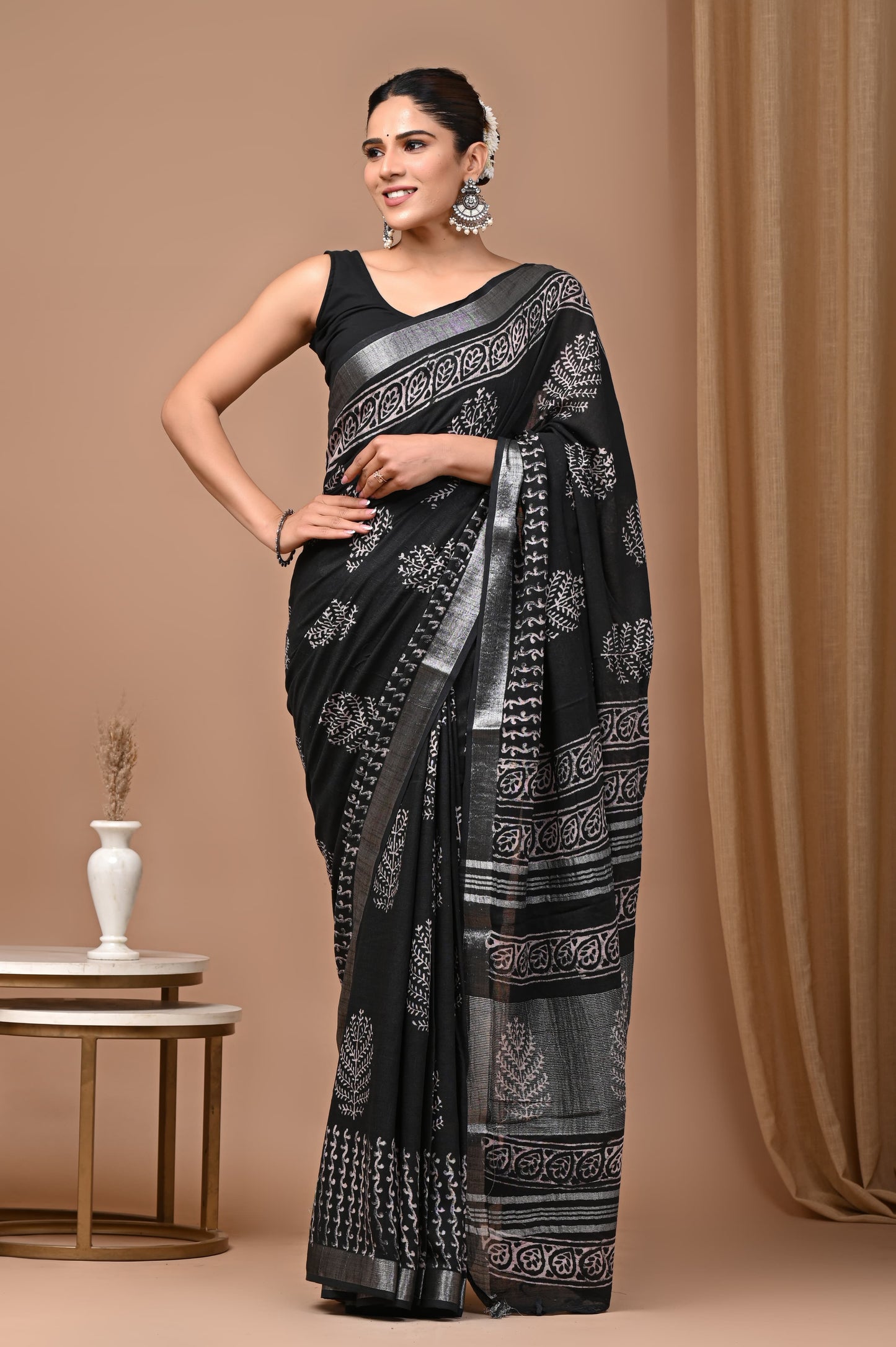 Cotton Linen Saree