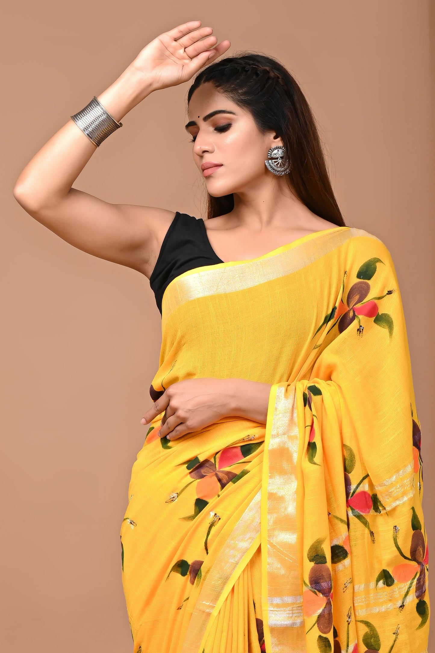 Cotton Linen Saree