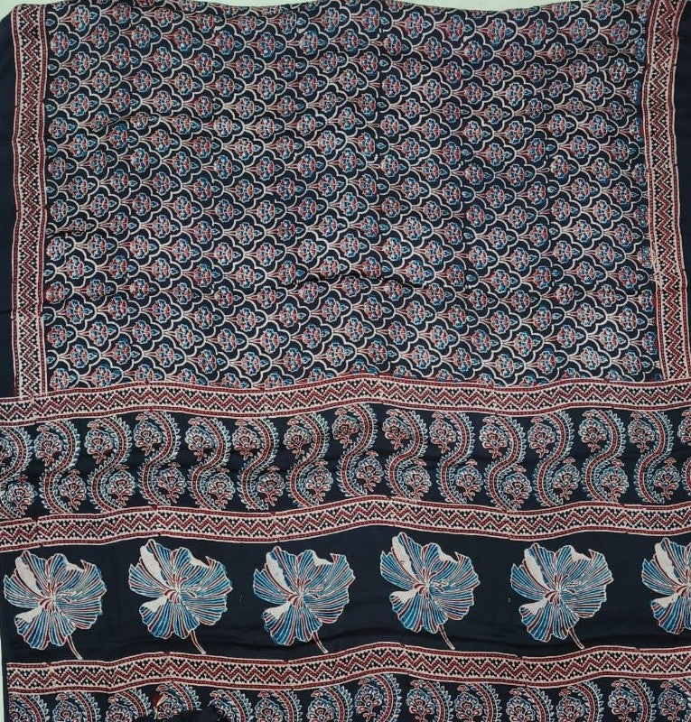 Ajrak Pure Modal Silk Saree