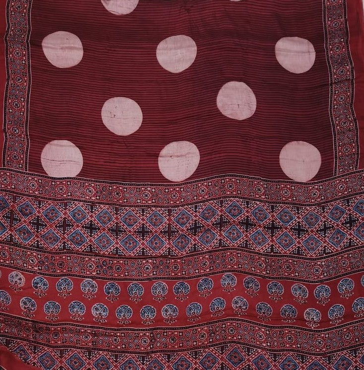 Ajrak Pure Modal Silk Saree