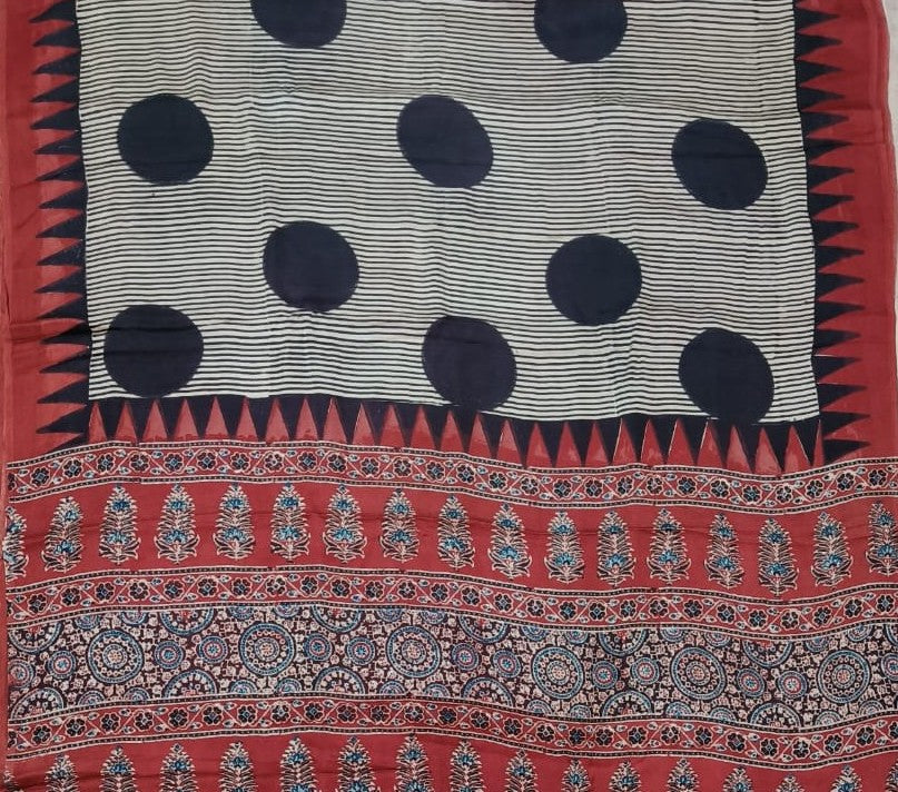 Ajrak Pure Modal Silk Saree