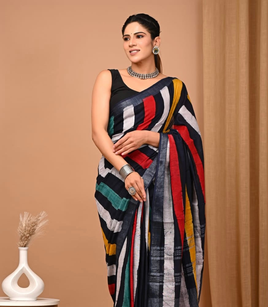 Cotton Linen Saree