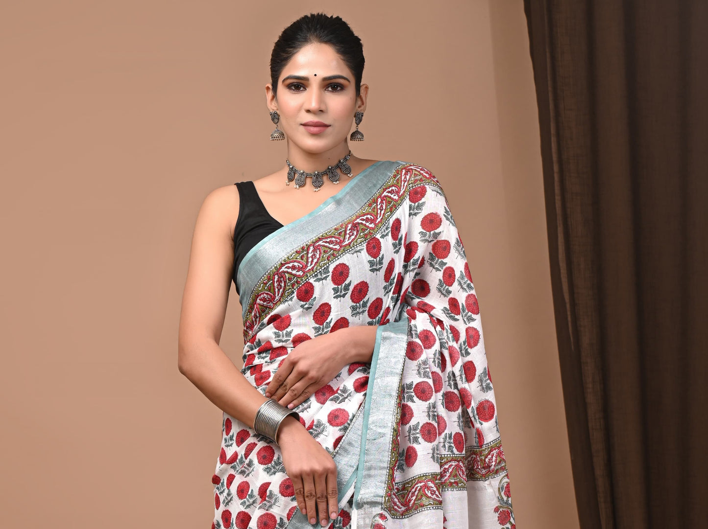 Cotton Linen Saree