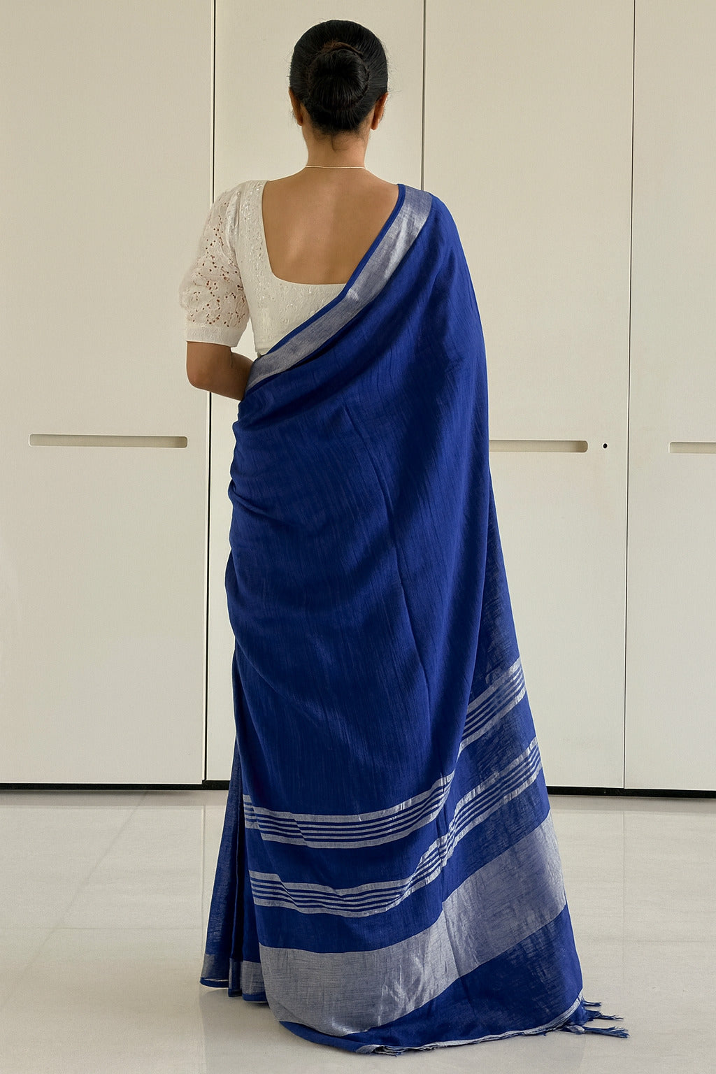 Plain Linen Saree