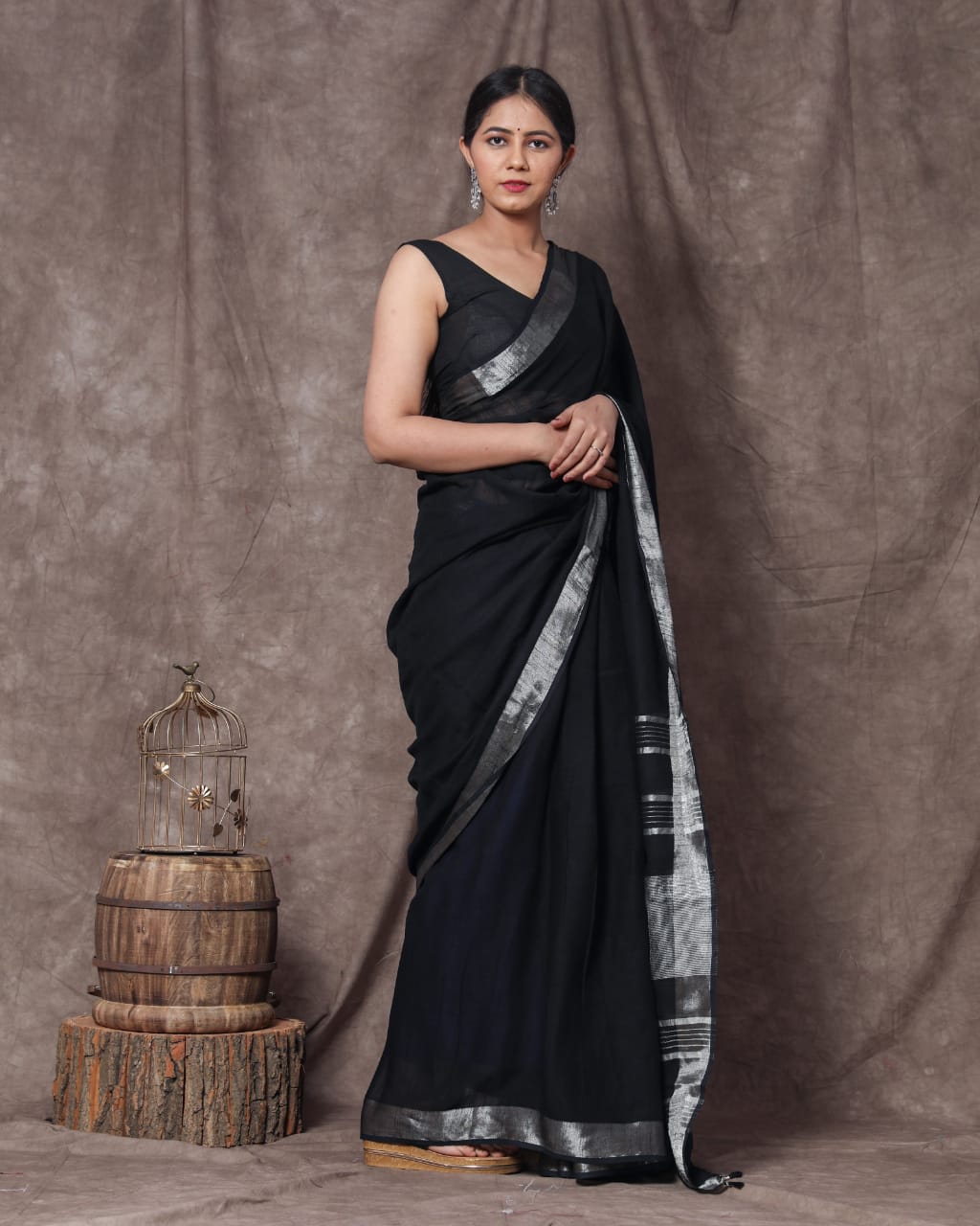Pure Linen Saree