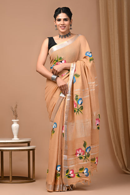 Cotton Linen Saree