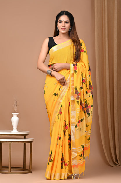 Cotton Linen Saree