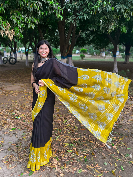 Cotton Linen Saree