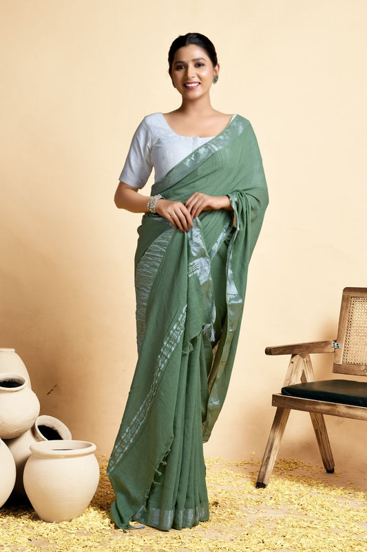 Plain Linen Saree