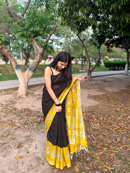 Cotton Linen Saree
