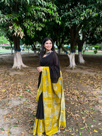 Cotton Linen Saree