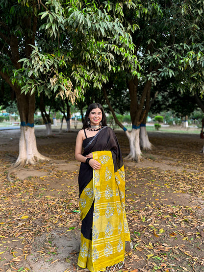 Cotton Linen Saree