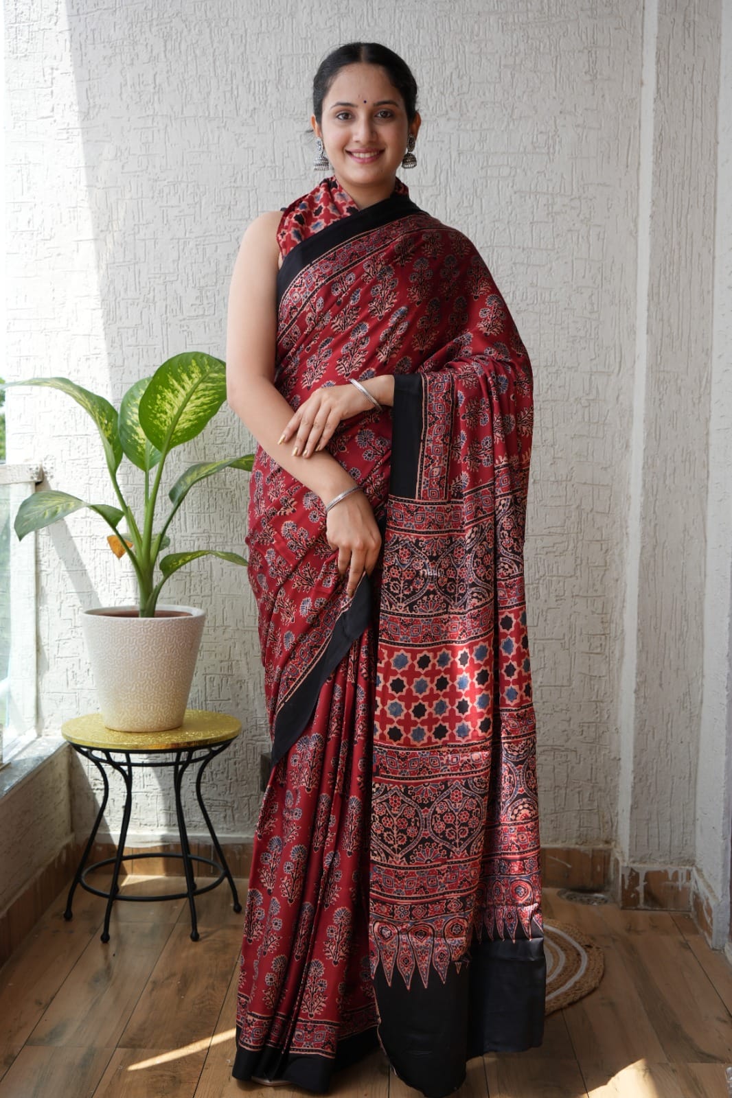 Ajrak Pure Modal Silk Saree