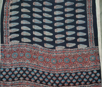 Ajrak Pure Modal Silk Saree