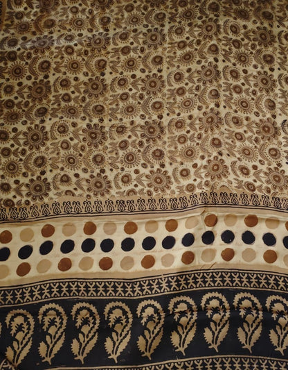 Ajrak-Bagru Pure Modal Silk Saree