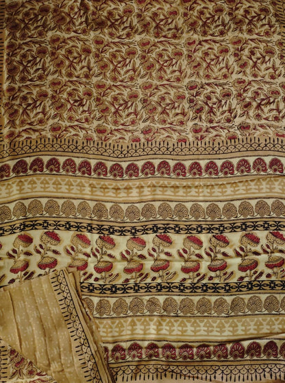 Ajrak-Bagru Pure Modal Silk Saree