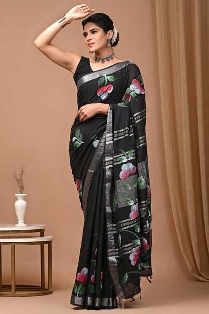 Cotton Linen Saree