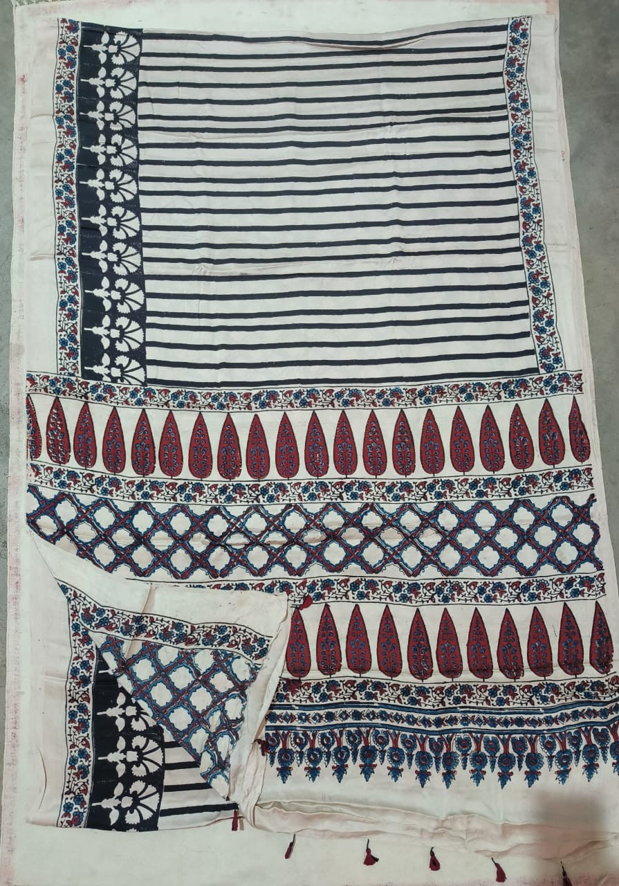 Ajrak Pure Modal Silk Saree
