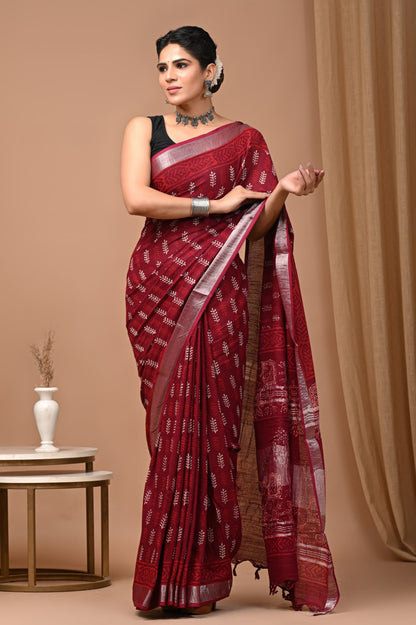 Cotton Linen Saree