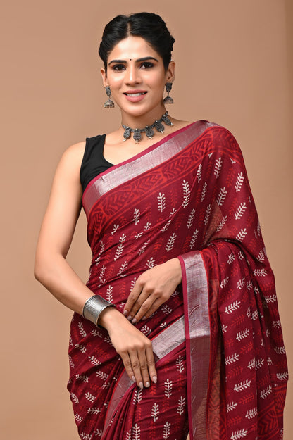 Cotton Linen Saree