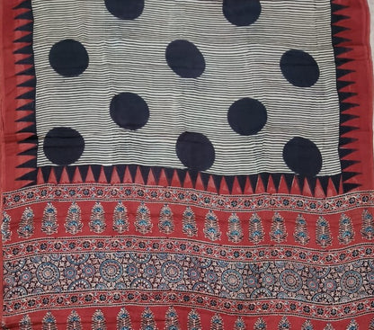 Ajrak Pure Modal Silk Saree