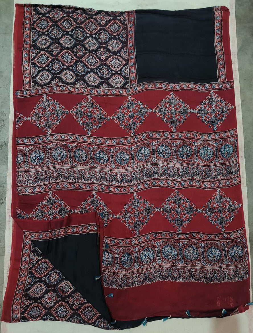 Ajrak Pure Modal Silk Saree