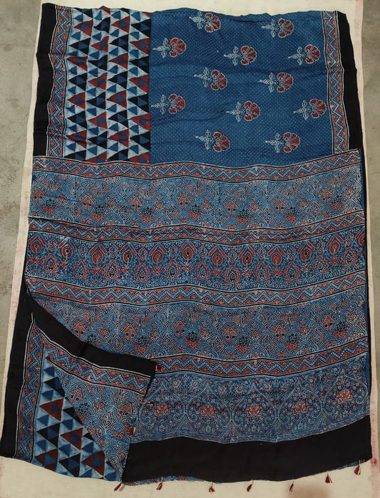 Ajrak Pure Modal Silk Saree