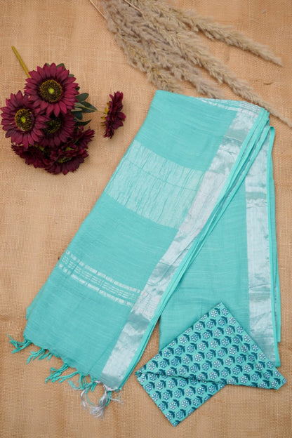 Plain Linen Saree