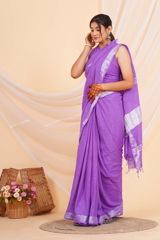 Plain Linen Saree