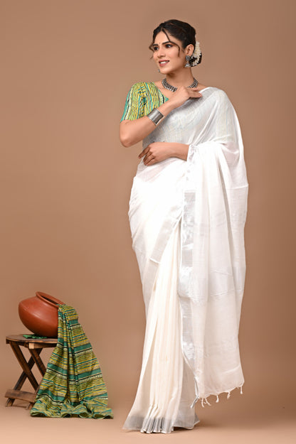 Pure Linen Saree
