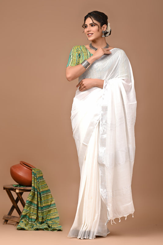 Pure Linen Saree