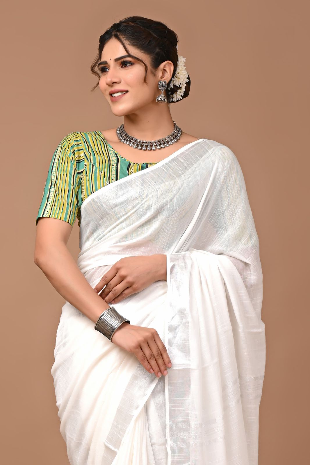 Pure Linen Saree