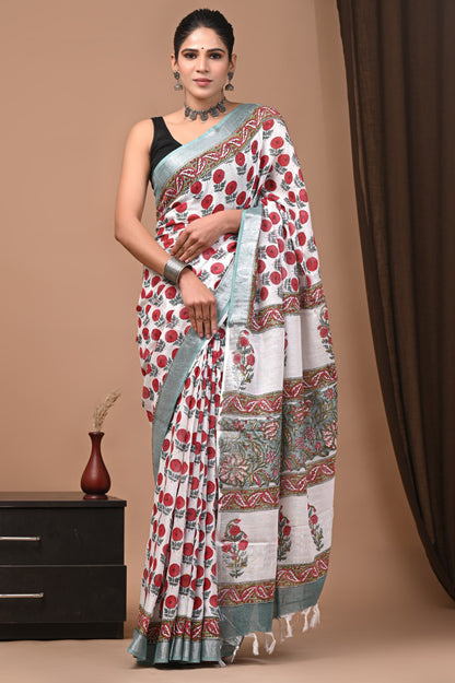 Cotton Linen Saree