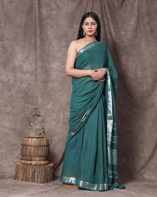 Plain Linen Saree