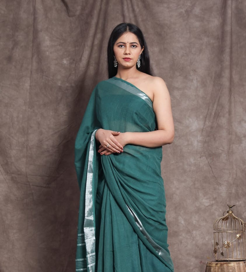 Plain Linen Saree