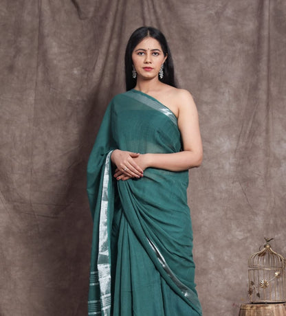 Plain Linen Saree