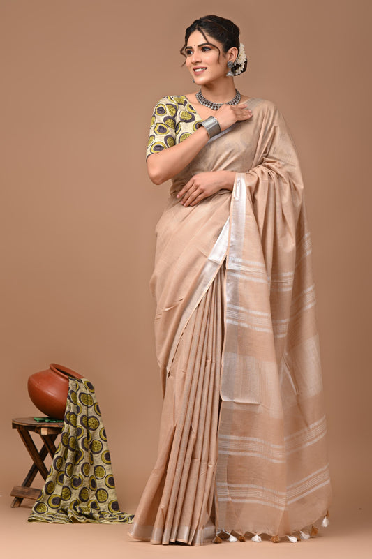 Pure Linen Saree