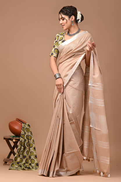 Pure Linen Saree