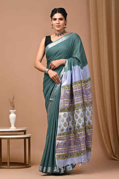 Cotton Linen Saree
