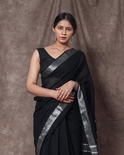 Plain Linen Saree