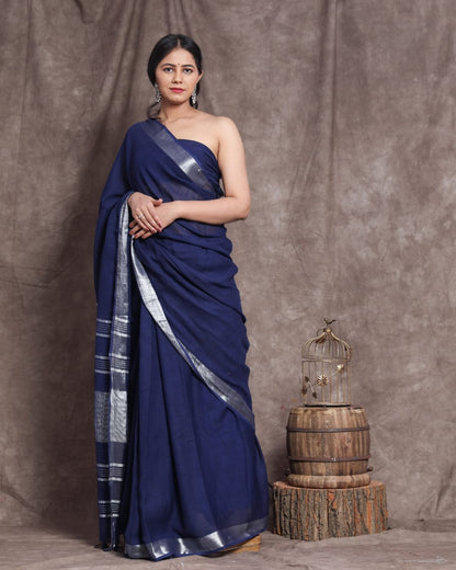 Plain Linen Saree