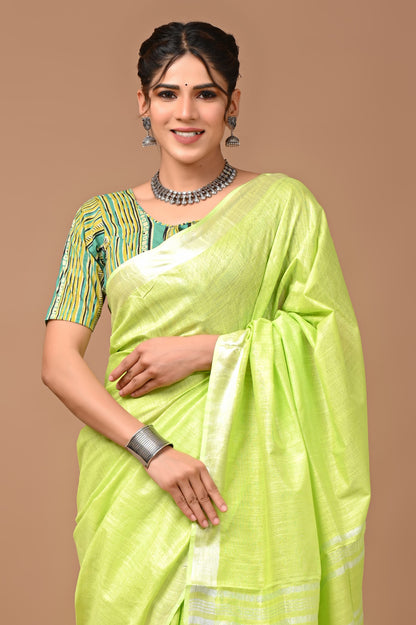 Plain Linen Saree