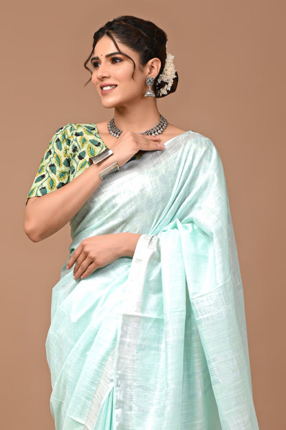 Plain Linen Saree