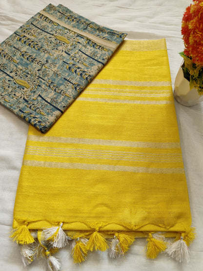 Plain Linen Saree
