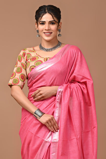 Plain Linen Saree