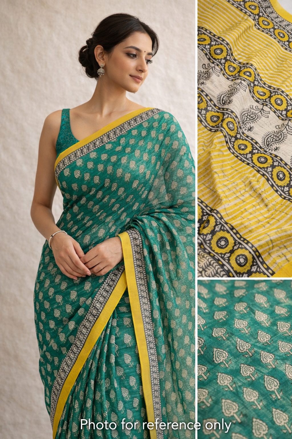 Green & Yellow Kota Doriya Saree
