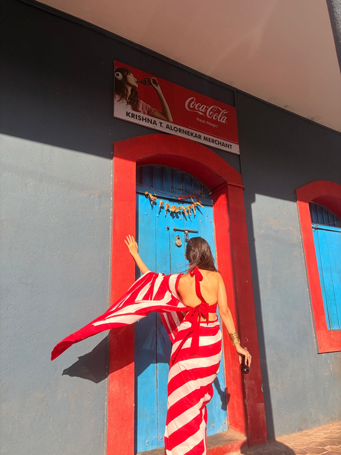 Classic Red Striped Mul Cotton Saree