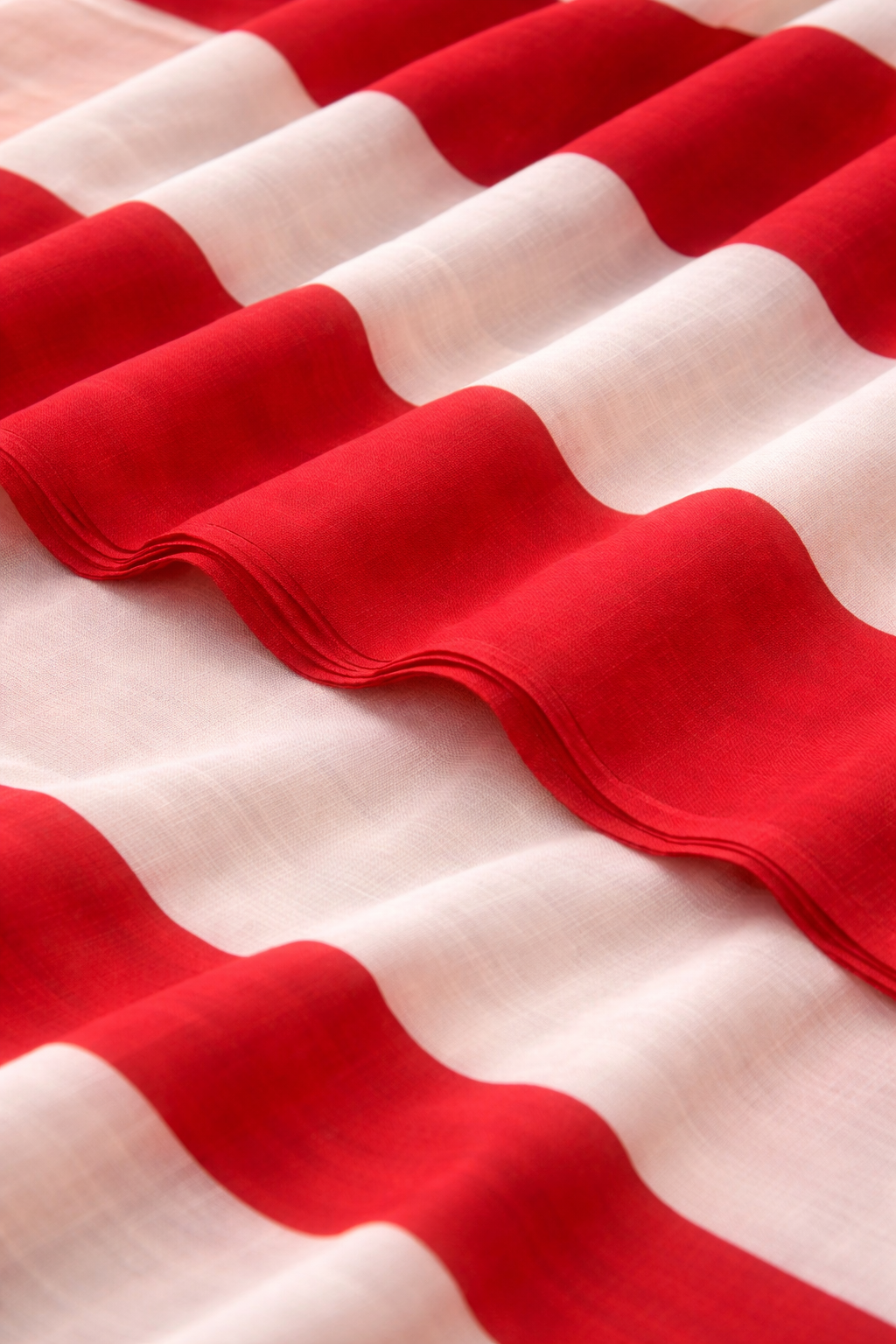 Classic Red Striped Mul Cotton Saree