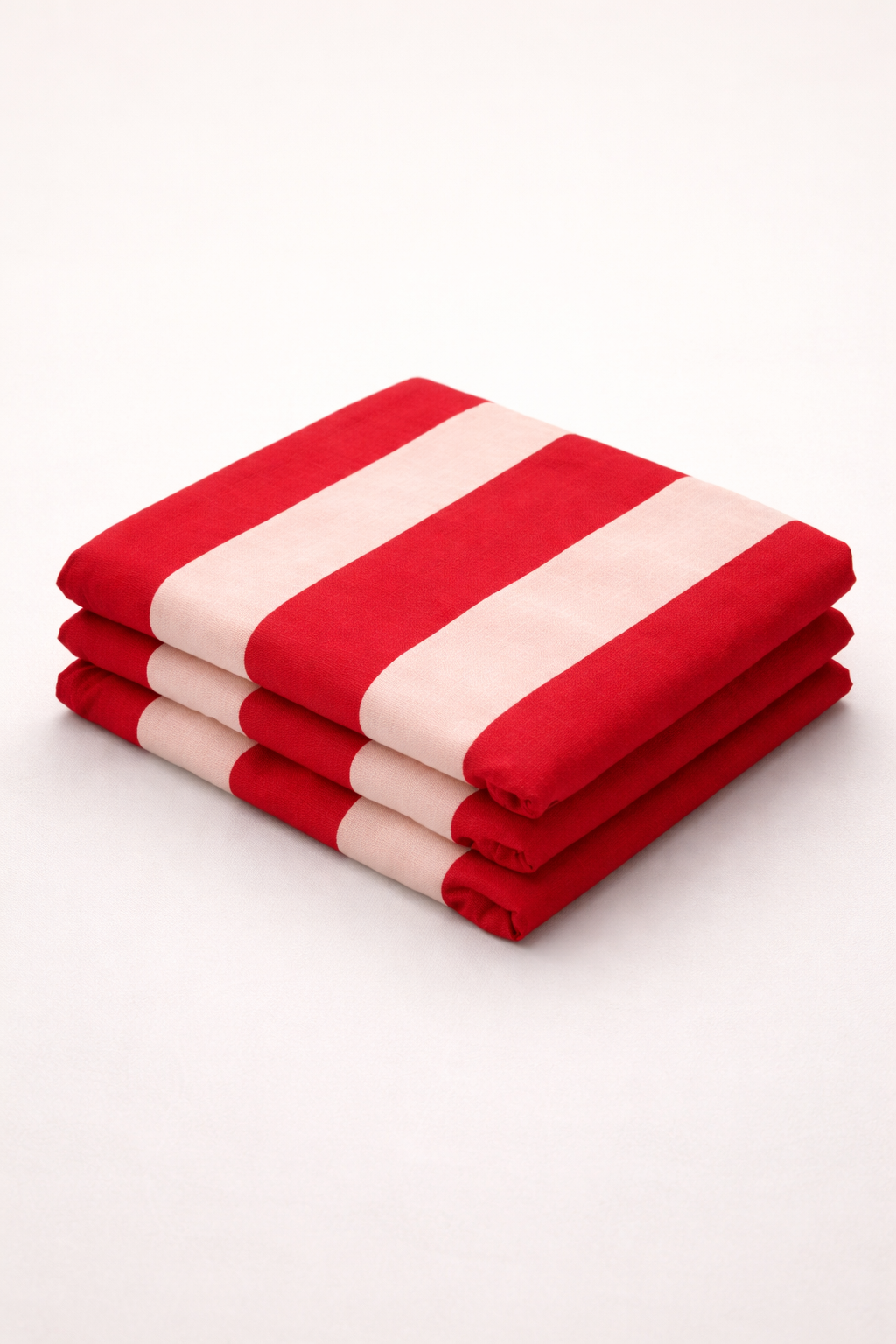 Classic Red Striped Mul Cotton Saree